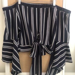 Navy Striped Top